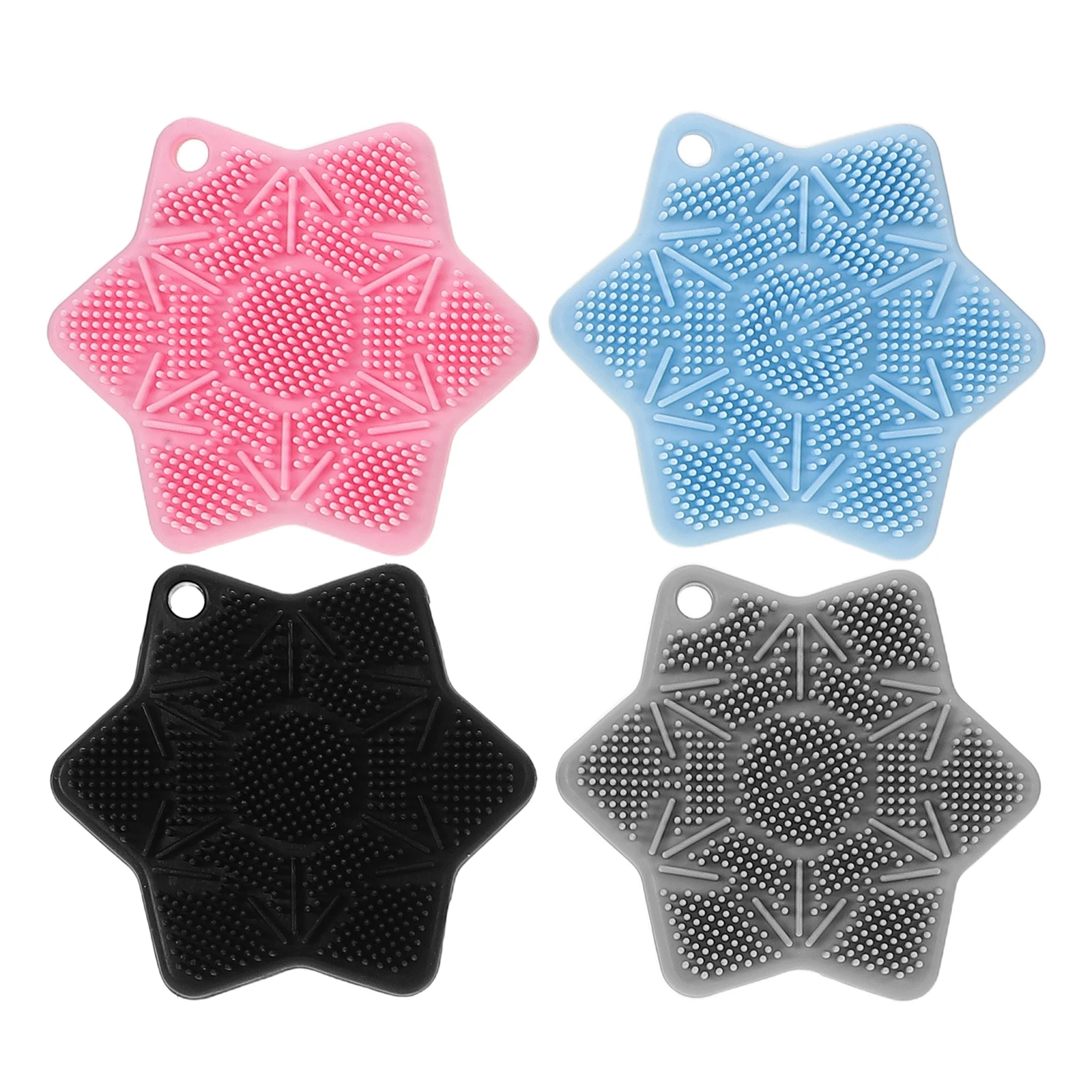 

4 Pcs Silicone Face Brush Facial Scrubber for Women Wash Soft Cleanser Small Pore Cleaning Mild Manual
