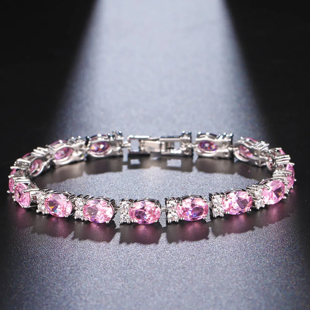 2023 New Emerald Ruby Sapphire High Carbon Diamond 5A Zircon Bracelets for Women Gemstone Party Fine Jewelry Anniversary Gift