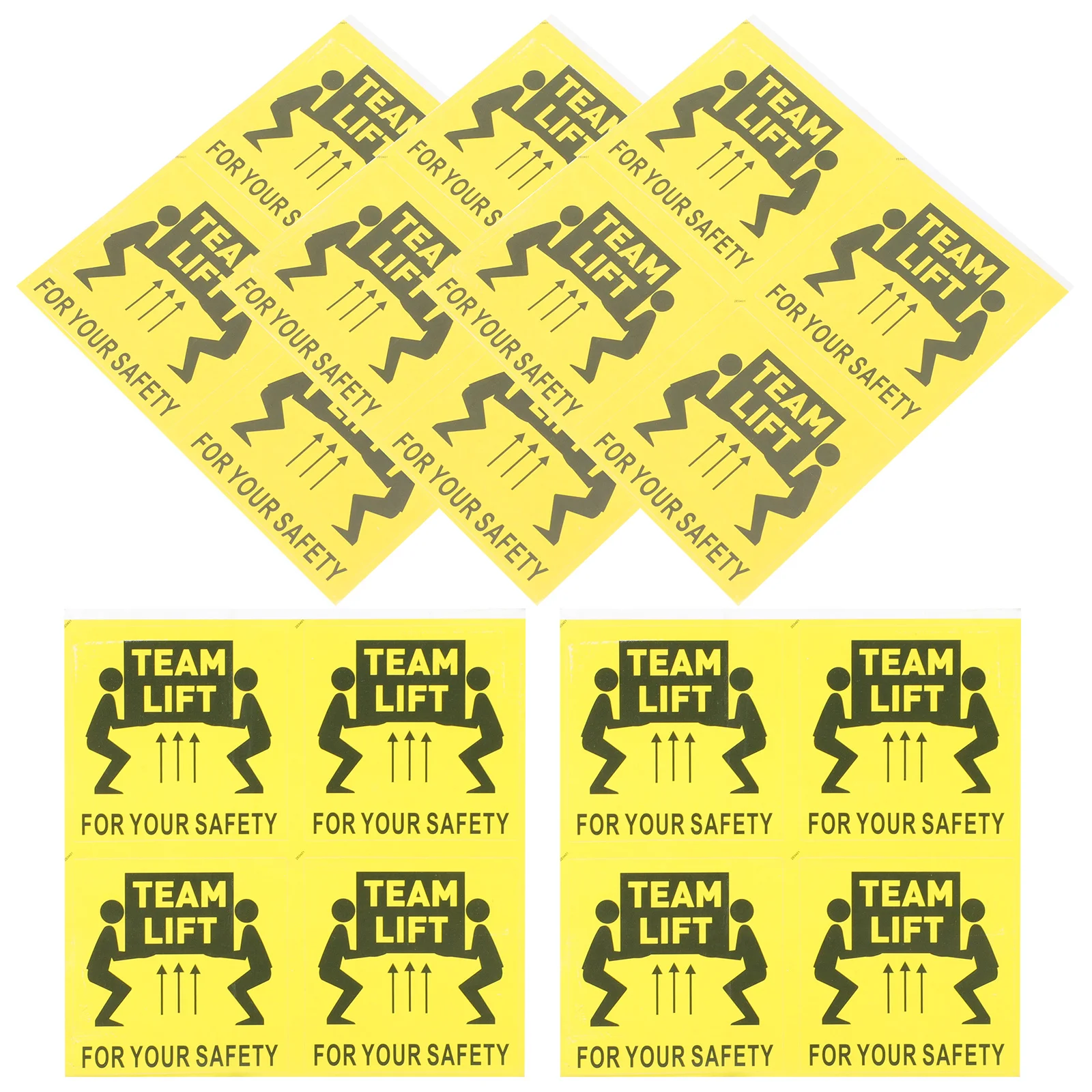 100Pcs Overweight Team Lift Warning Stickers Heavy Object Adhesive Safety Caution Decals Shipping Labels Team Lift Sign