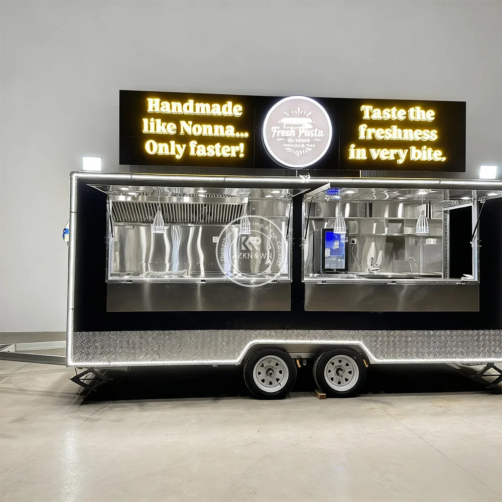 

Street Hot Dog Ice Cream Cart Coffee Kiosk Catering Trailer Mobile Kitchen Concession Fast Food Trailer Truck Full Kitchen