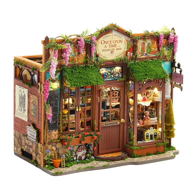 Micro Huis Poppenhuizen kits 3D Puzzel Assemblage Gebouw Model DIY Handgemaakt Speelgoed Kamer Slaapkamer Decoratie Houten Ambachten Kerstcadeau - afbeelding 2