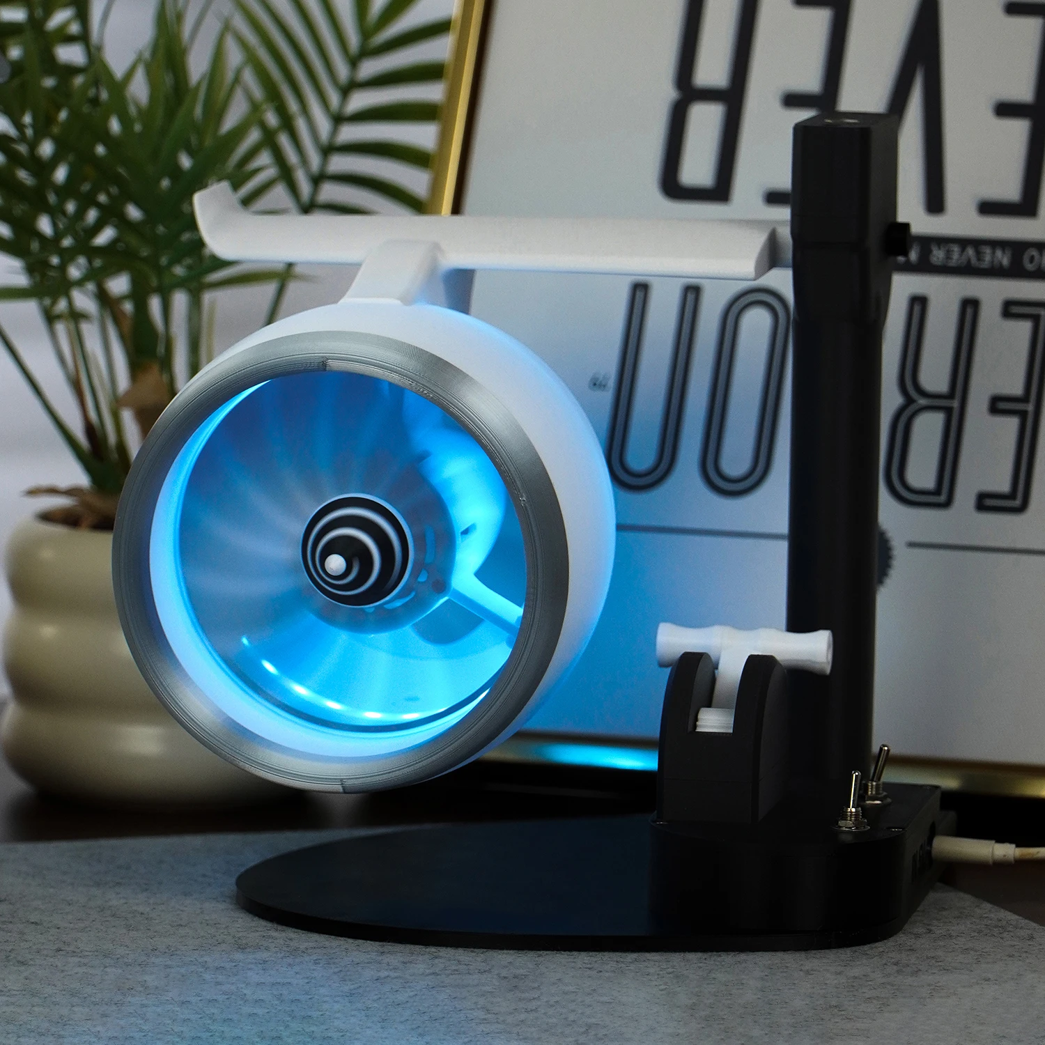 

Desktop Turbofan Fan Gaming Room Ventilator Glowing Aircraft Propeller Design System Jet Turbo Cool Cooling Ventilator 3D Print