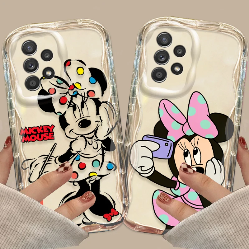 Mickey Mouse Cute Smart For Samsung A55 A54 A53 A52 A35 A34 A33 A32 A25 A24 A23 5G Wave Oil Cover Phone Case