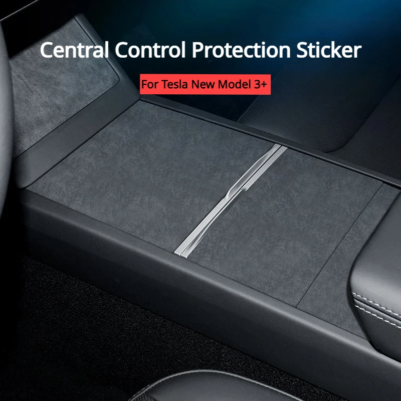 

Central Control Protection Sticker for Tesla New Model 3+ Highland 2024 Car Accessories Alcantara Suede Armrest Ultra-thin Patch