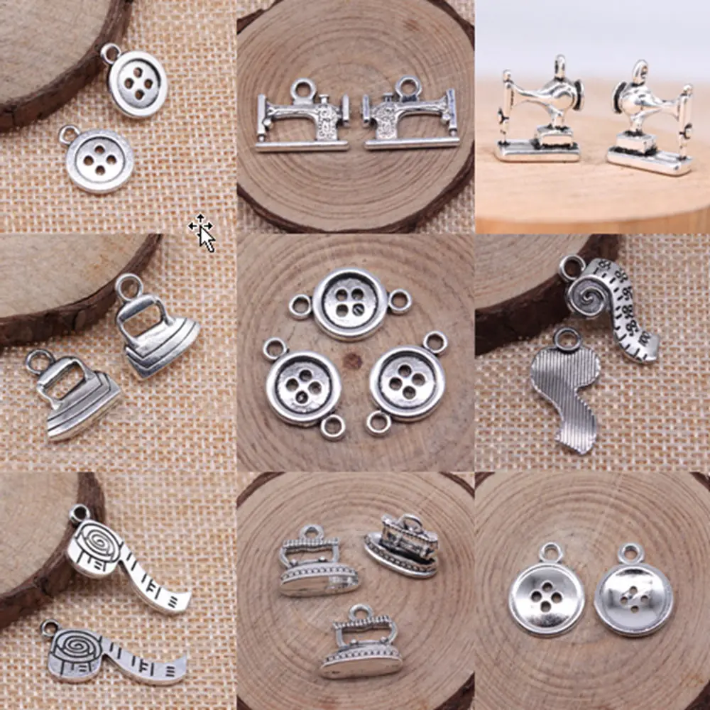 3D Sewing Machine Charms For Jewelry Making DIY Pendants For Gift Bulk