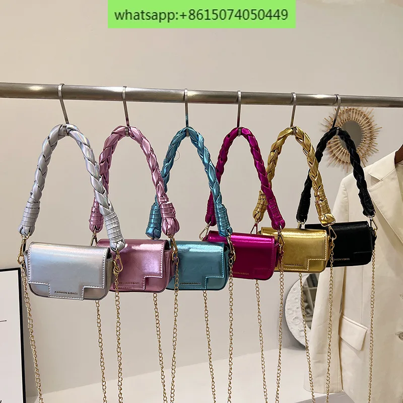 

Bag women's fashion candy color braided handbag bag texture chain shoulder crossbody bag