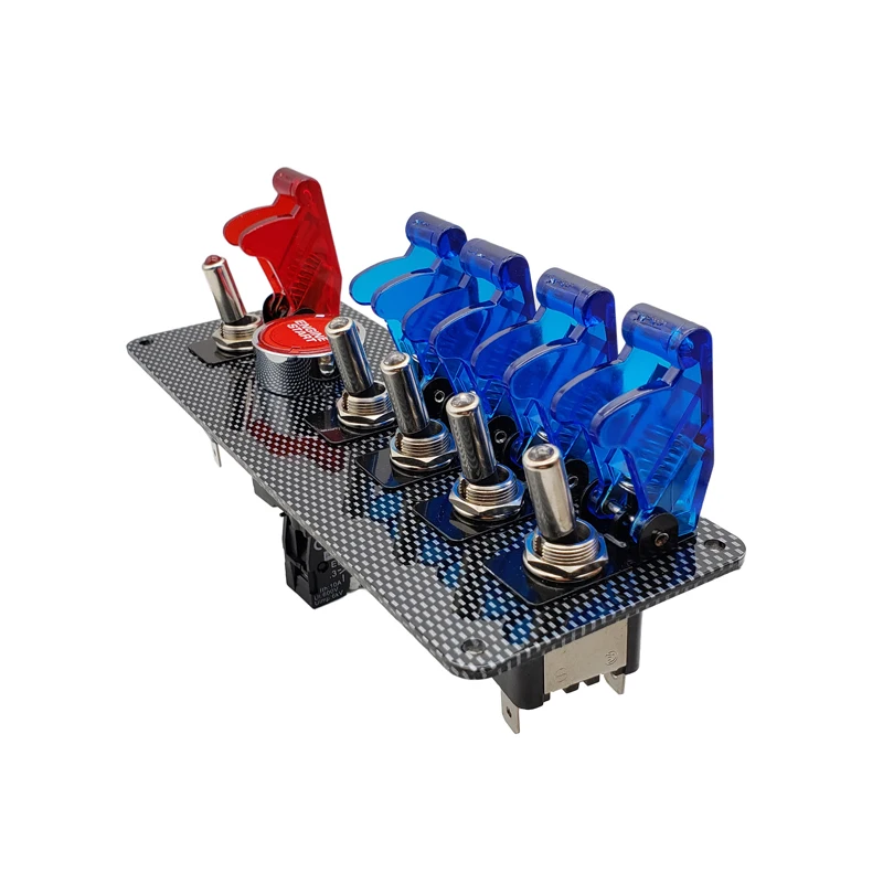 

LED Toggle Switch Car accessories Carbon Fiber 12V LED Ignition Switch Panel for Racing Car Engine Start Push Button