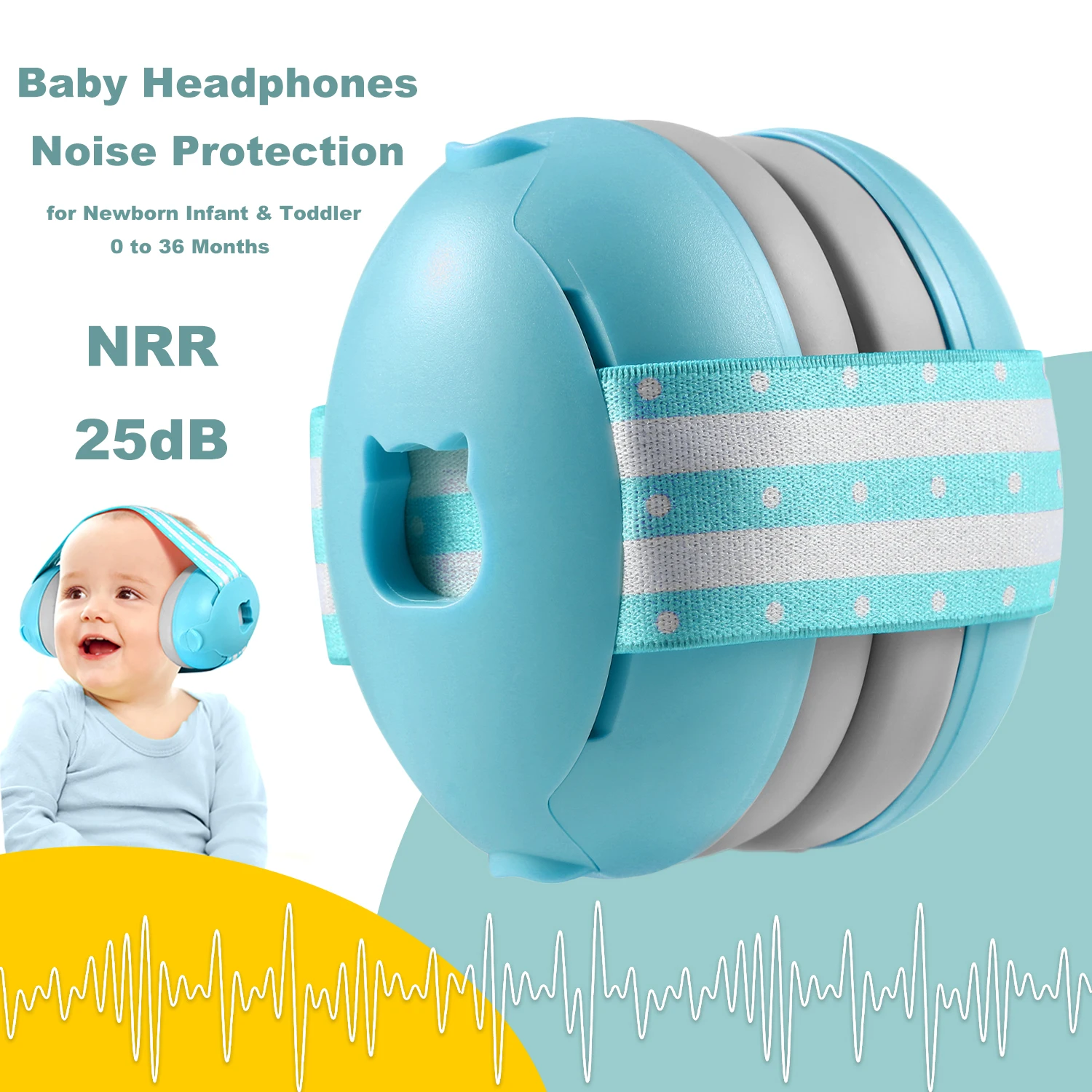 Kid Ear Protection Baby Noise Earmuffs Noise Reduction Ear Defenders Earmuff for Children Adjustable NRR 26DB Safety