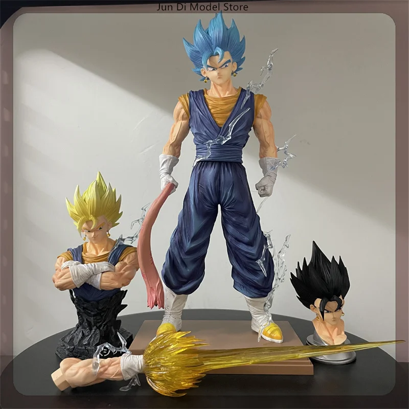 

32 см Dragon Ball Vegetto, бюст и три головы, аниме-фигурка, модель, статуя, коллекция для мальчиков, украшение для рабочего стола, орнамент, игрушки, подарки