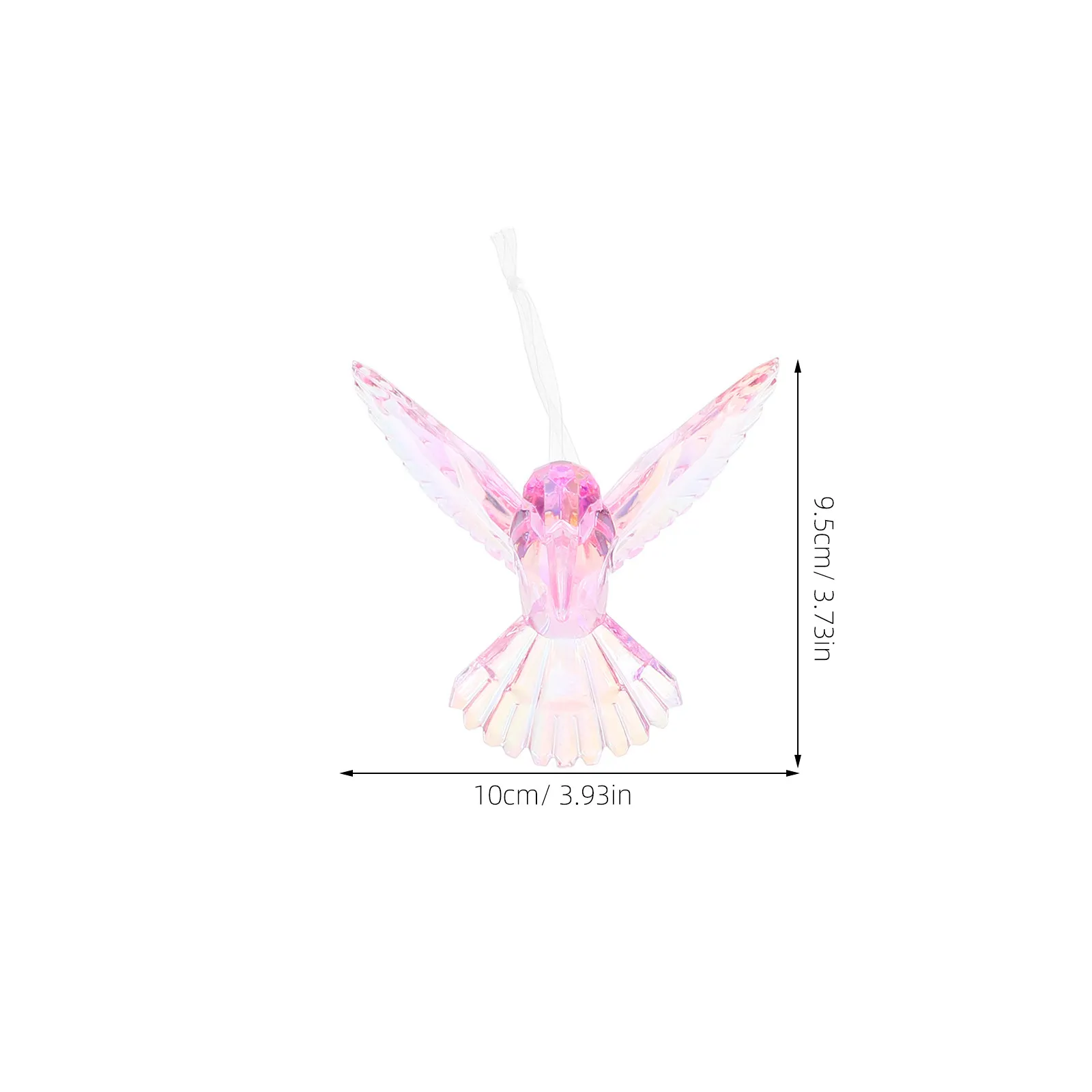 3Pcs Crystal Like Iridescent Acrylic Flying Bird Hanging Ornaments Decorative Hummingbird Pendants for Garden Home Window