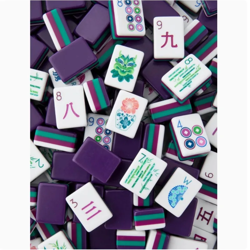 

Purple acrylic American mahjong cards 160 sheets 32mm, household gift set hand rubbing cards high-end mahjong