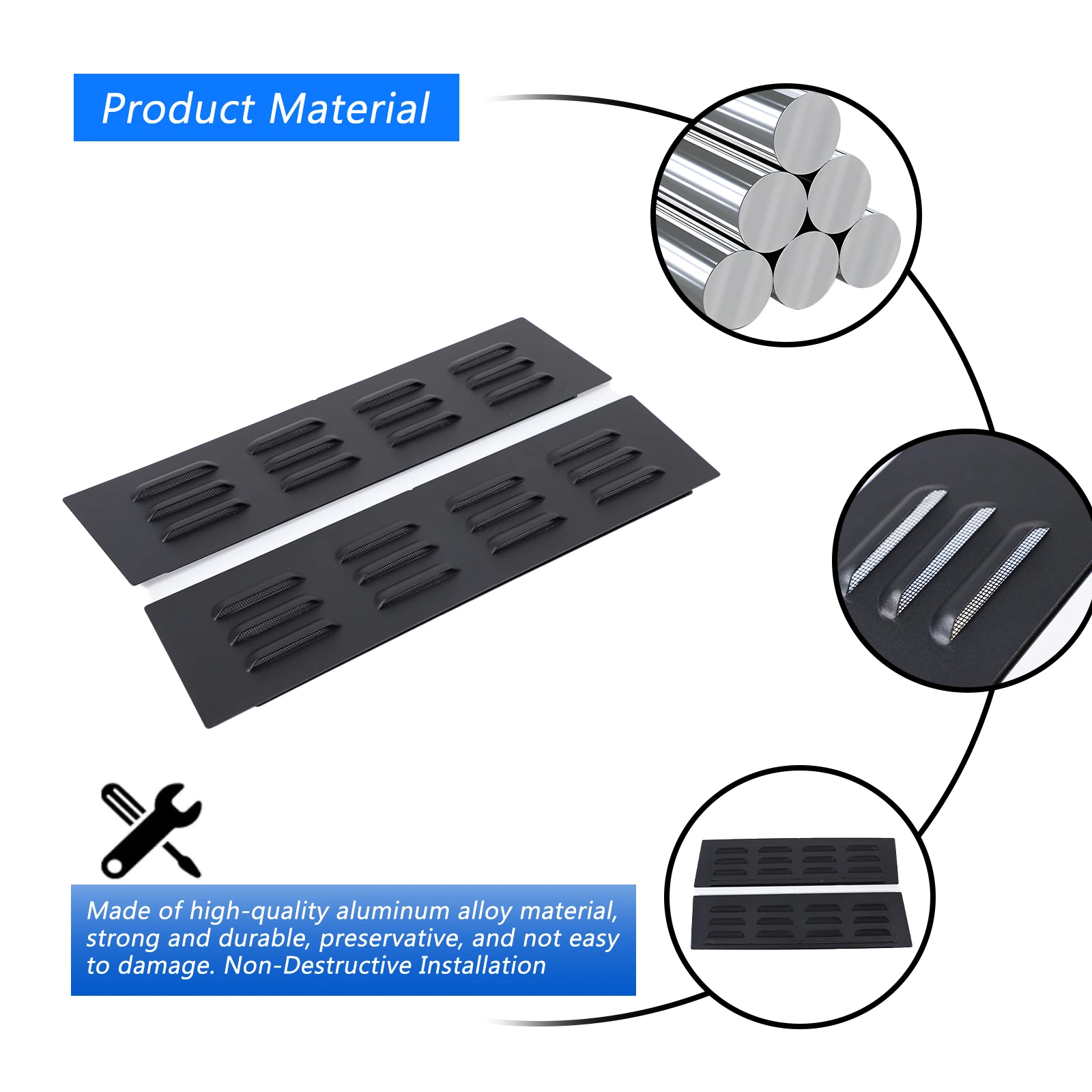 For For Land Rover Freelander 2 2007-2015 Aluminum Car Front Cab Window Air Vent Ventilation Grille Insect Mesh Accessories
