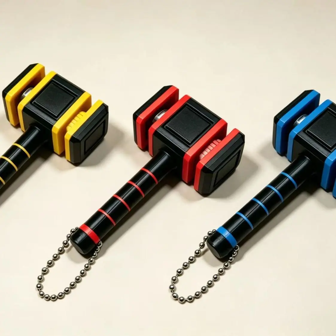 Outdoor Portable EDC Creative 3D Printing Hammer Finger Pressing Toy Keychain Tools