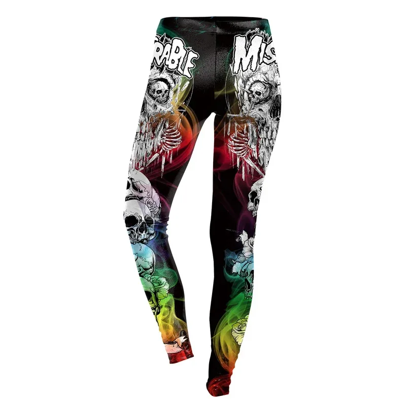 الخريف هالوين النساء طماق القوطية نمط مطبوعة عالية الجودة طماق موضة السراويل المرنة الرياضية اللياقة البدنية اليوغا السراويل