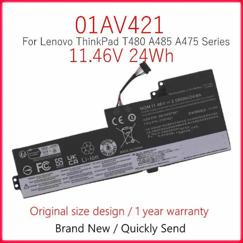 Baterai Laptop untuk Lenovo ThinkPad T480 T470 A485 A475 Series 01AV421 01AV419 01AV420 01AV489 89 SB10K97578 SB10K97578