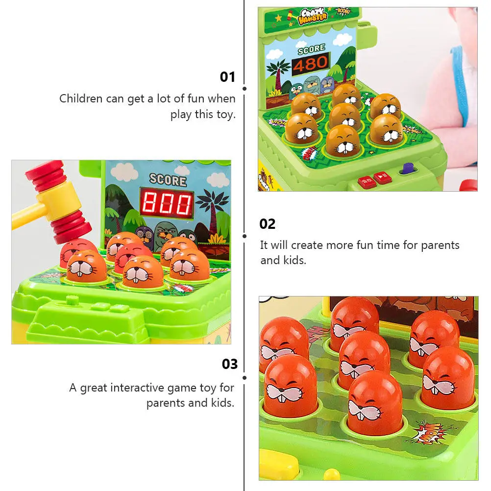 1Pcs Whack Hammer Game Educational Beating Early Learning Interactive Children Plaything Parent Gift No Battery