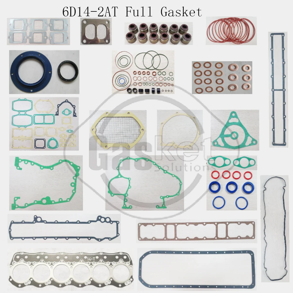 

6D14-2AT 6D14-3AT Engine Full Gasket Kit Cylinder Head Fits itsubishi Excavator Loader Truck