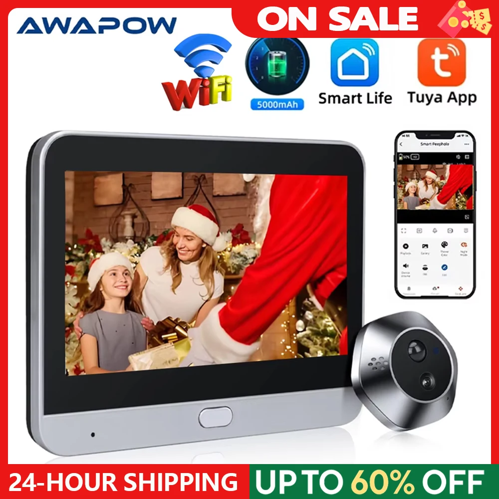 awapow-wifi-tuya-judas-camera-vie-intelligente-detection-de-mouvement-sonnette-audio-numerique-mises-a-niveau-interphone-bidirectionnel-2-millions-de-pixels-hd