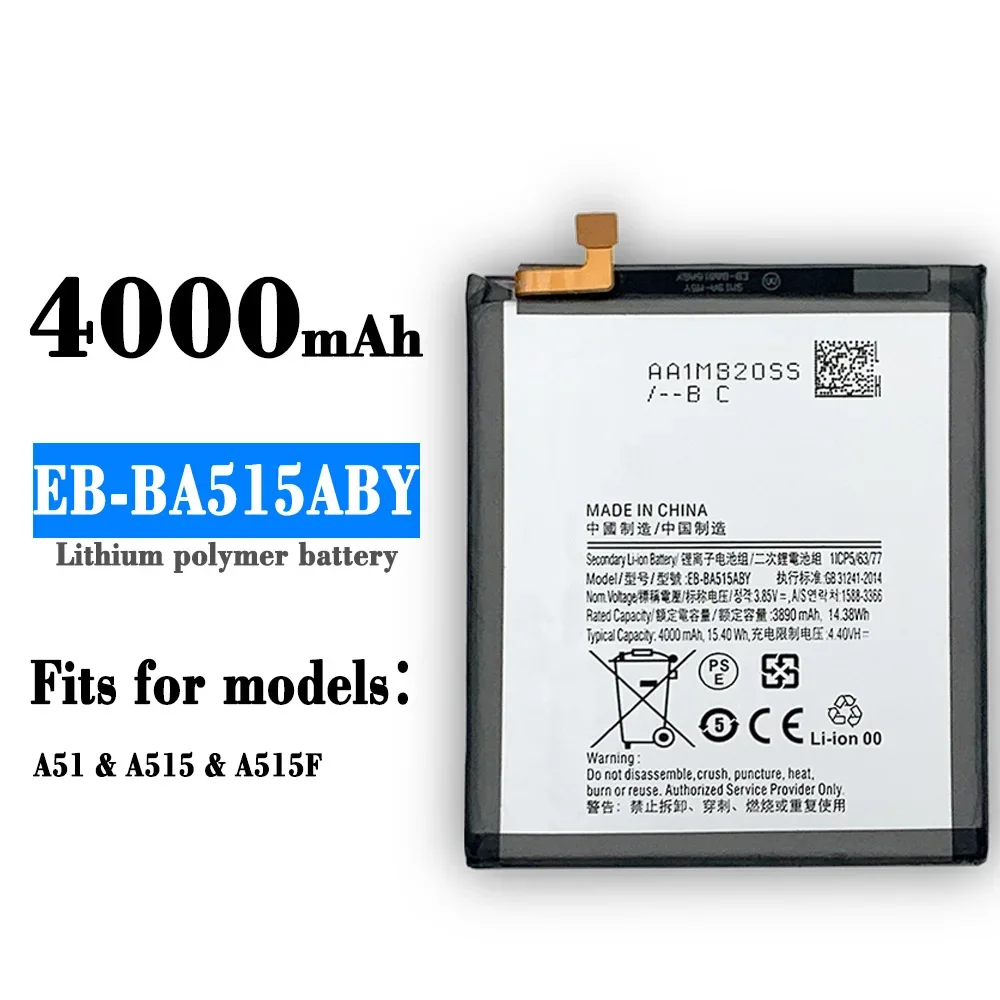 

EB-BA515ABY Новый сменный аккумулятор для Samsung Galaxy A51 SM-A515 SM-A515F SM-DSM 4000 мАч аккумуляторы для мобильных телефонов + инструменты