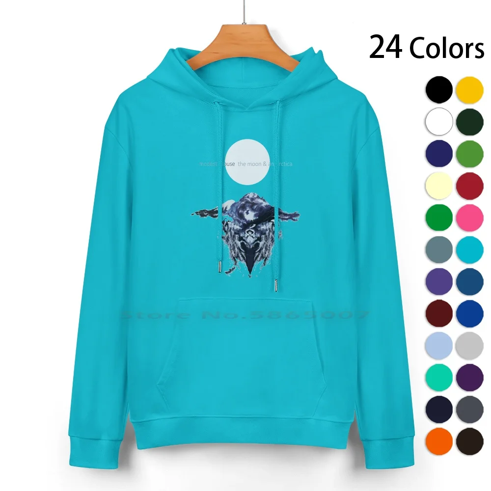 The Moon & Antarctica Pure Cotton Hoodie Sweater 24 Colors Modest Mouse 100% Cotton Hooded Sweatshirt For Women Men Unisex