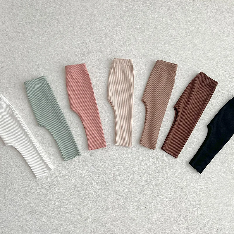 Leggings en coton pour bébés filles, pantalons Big PP pour tout-petits, pantalons pour garçons, pantalons FJChildren, longs et solides, mode