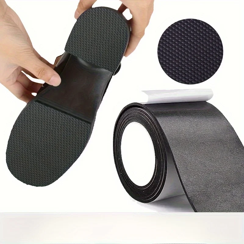 Self adhesive sole repair tape - anti slip, noise reducing protective film for high heels, sports shoes, and sandals