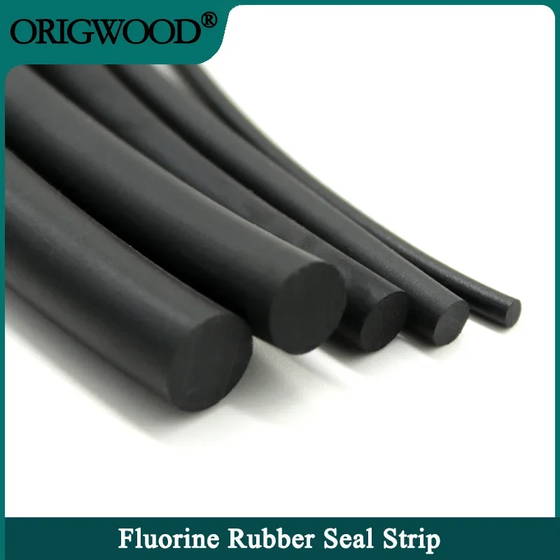 1/5m Fluorine Rubber Strip Diameter 2,3,4,5,6,7,8,10,12,15 mm Black Solid Not Foaming High Temperature O-Ring Bar Seal