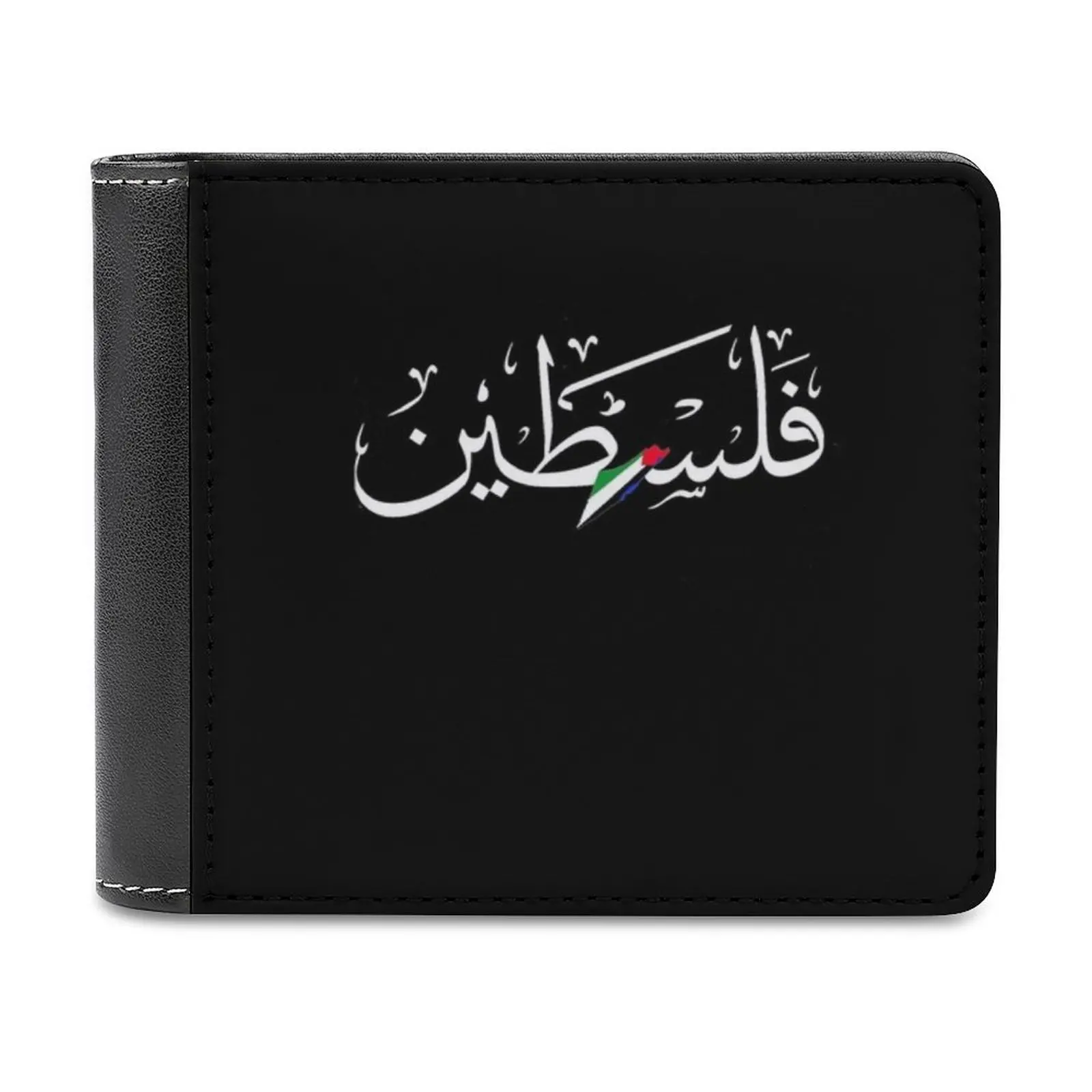فلسطين الخط العلم كلمة في الرجال الناعمة محافظ جديدة محفظة حاملي بطاقات الائتمان للذكور المحافظ الرجال المحفظة فلسطين #1
