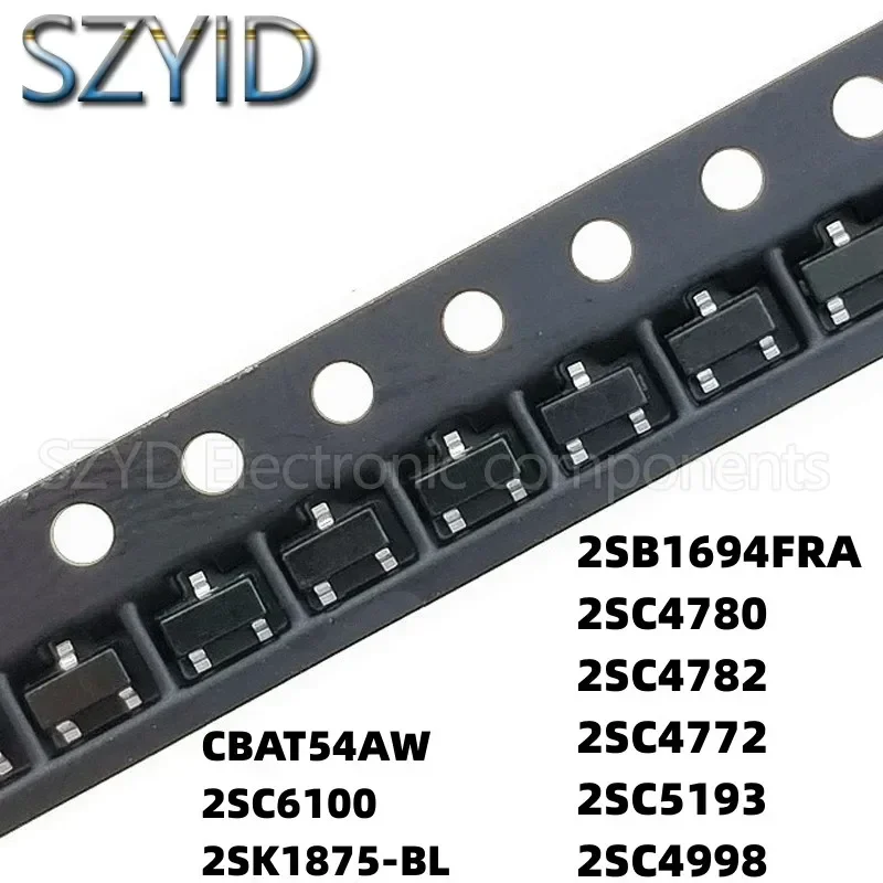 100PCS SOT323 CBAT54AW 2SC6100 2SK1875-BL 2SB1694FRA 2SC4780 2SC4782 2SC4772 2SC5193 2SC4998
