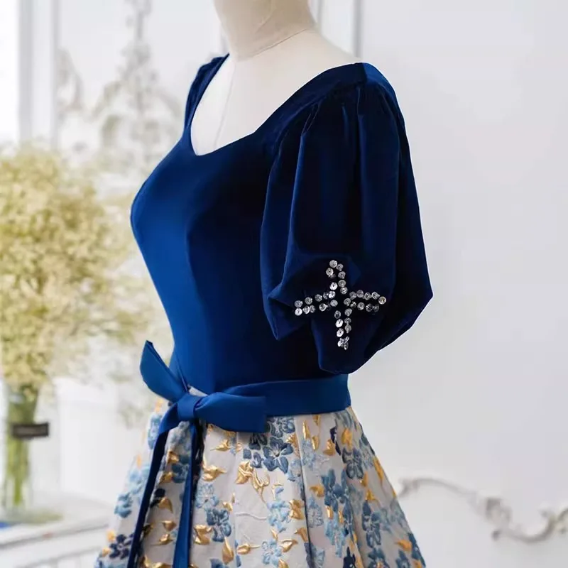 Robes de soirée longues à lacets dans le dos, manches courtes, ligne a, robe de bal en Satin, robe formelle