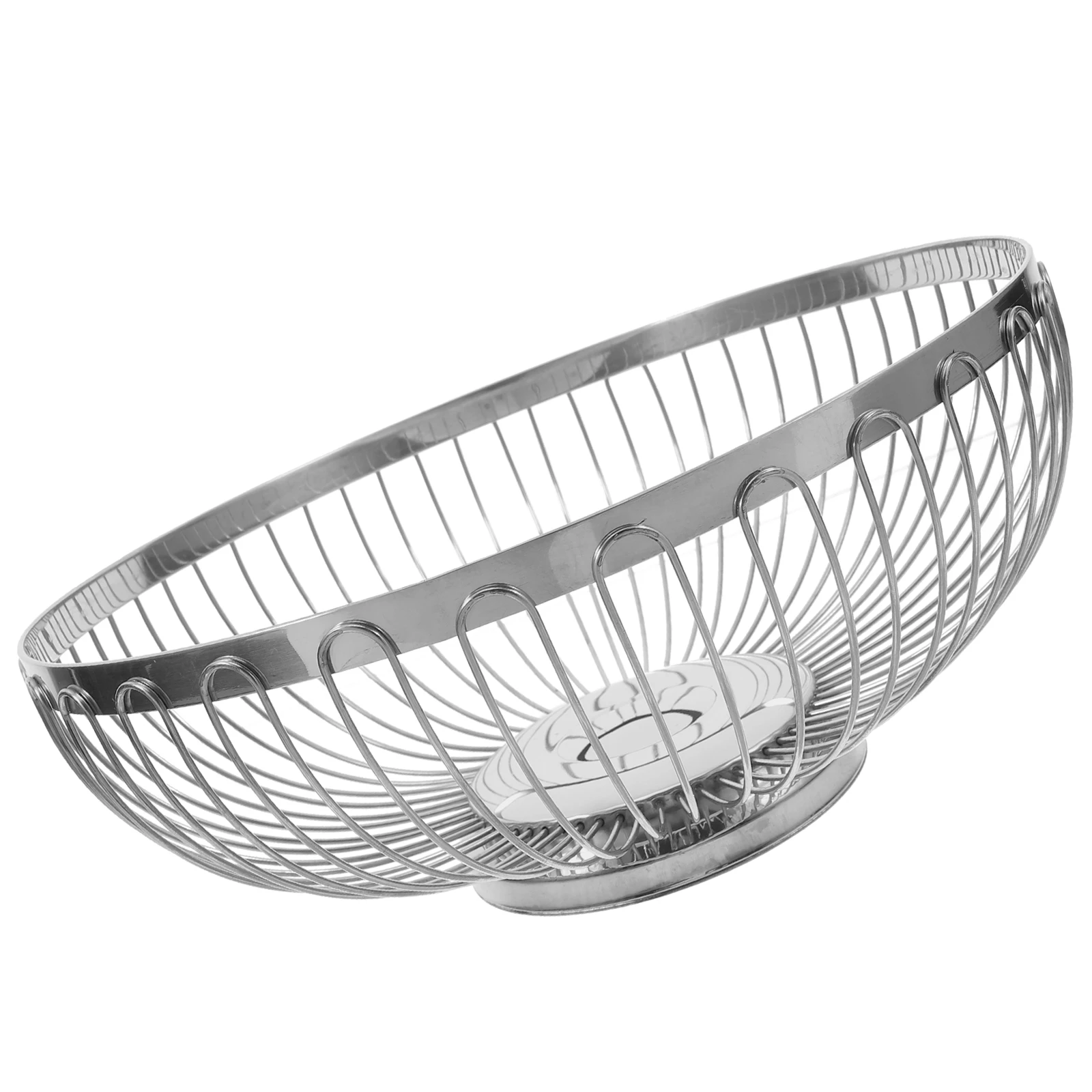 

Stainless Steel Fruit Vegetable Basket 26cm Large Capacity Kitchen Counter Baskets Egg Storage Bowl Picnic Hotel Decor