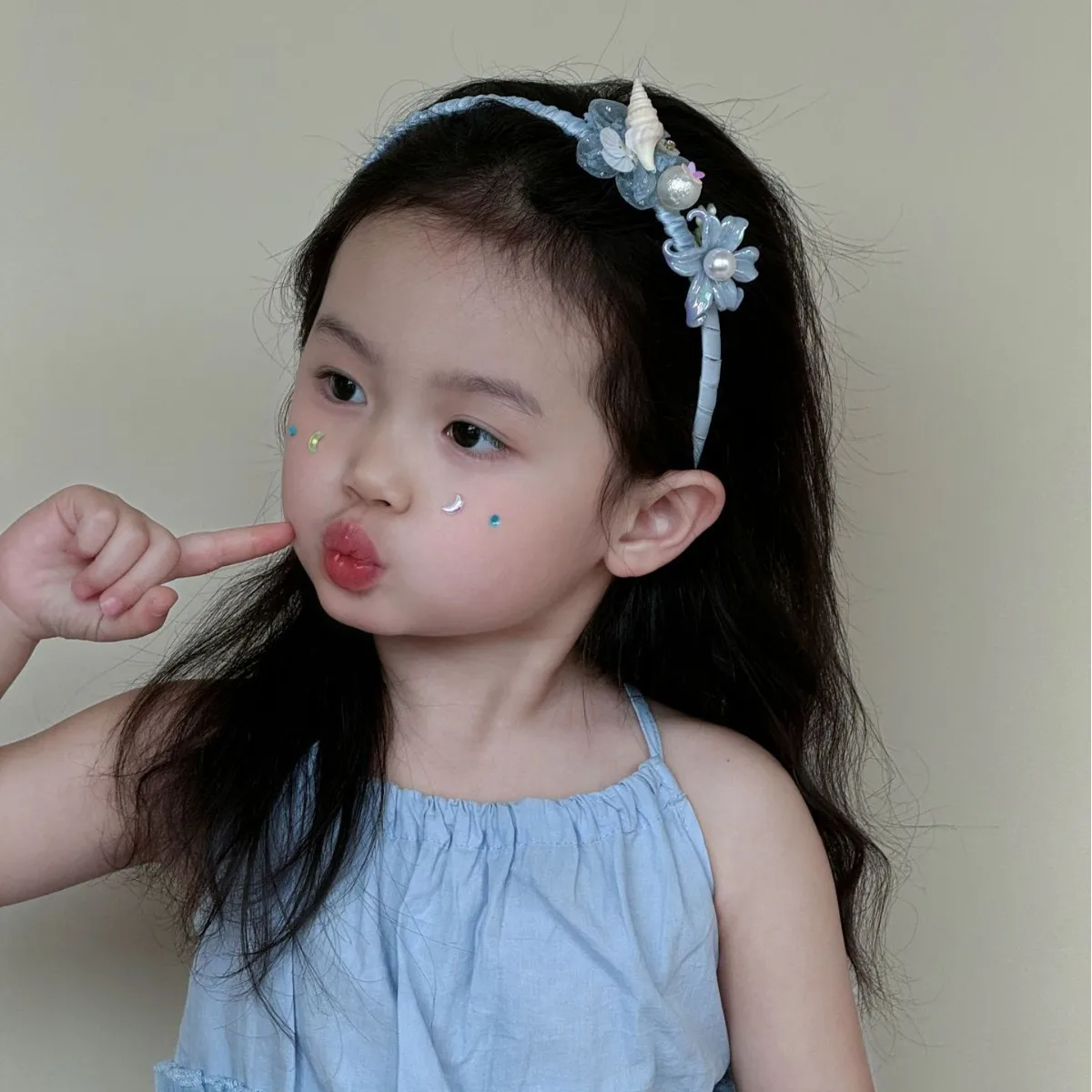 2026 New Summer Beach Shell Coach Headband For Girls Kids Boho Ocean Flower Tulle Bow Hair Hoop Children Hair Accessories Gift view 2