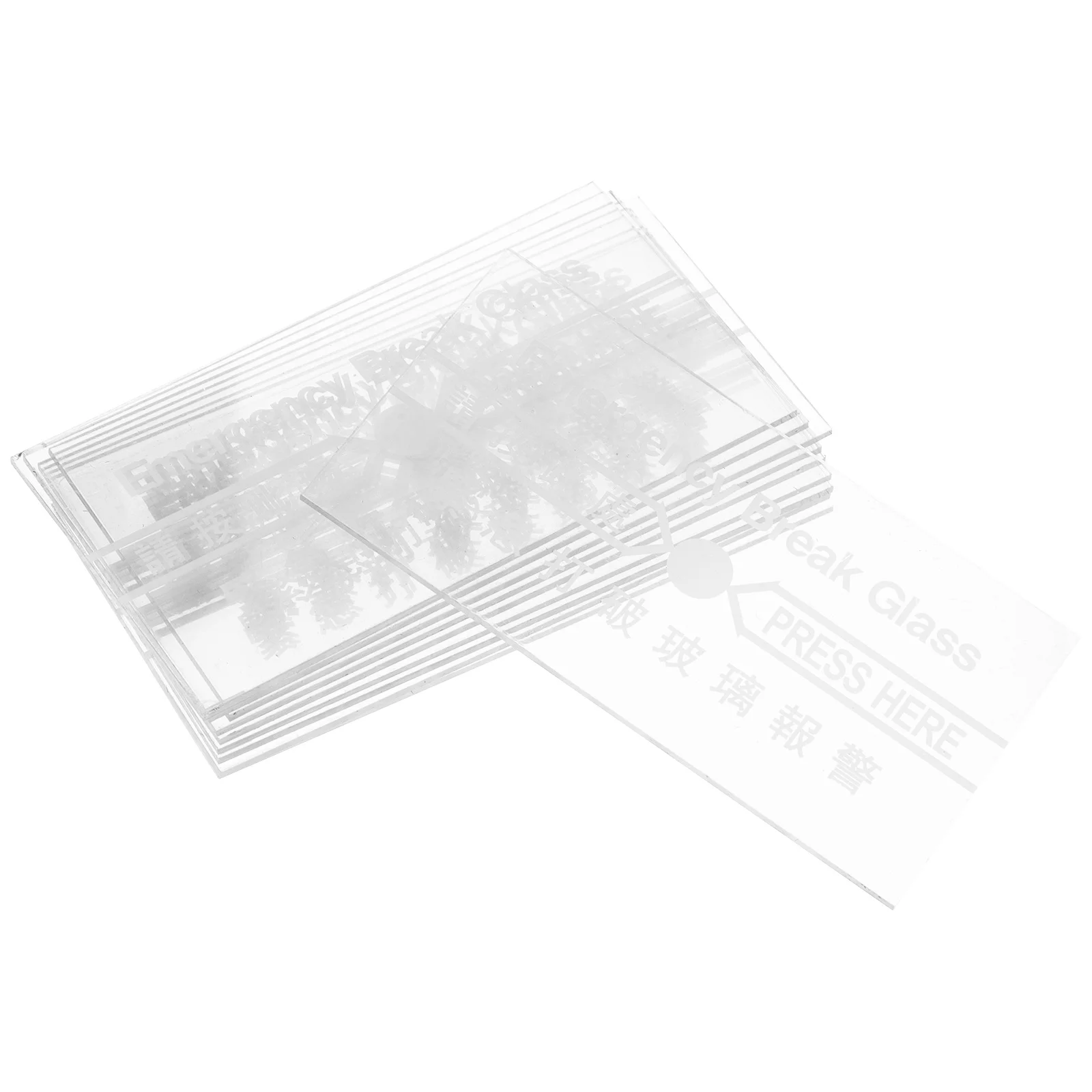 10pcs Fire Alarm Glass Replacement For Manual Call Point Transparent Heat Resistant Breakage Sheet Emergency Switch Cover Spare