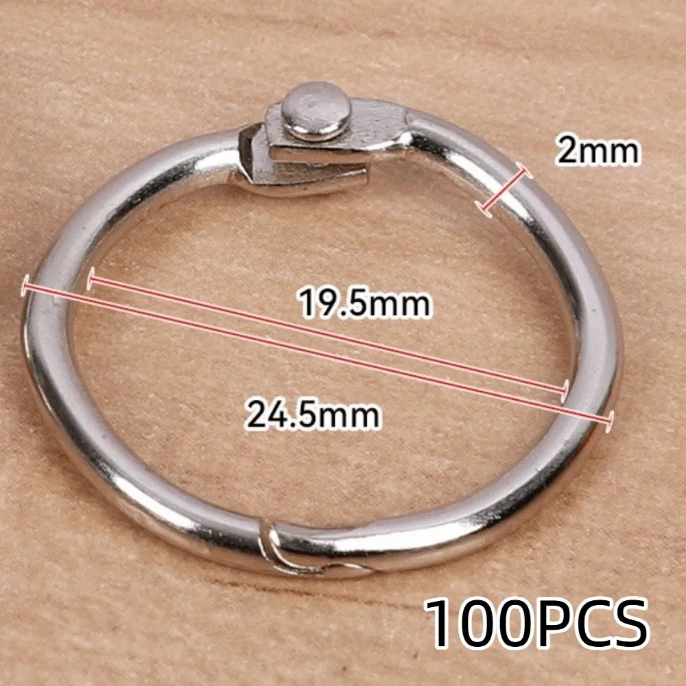50/100Pcs O Ring Metal Binder Ring Assorted Sizes Opening Ring Paper Binder Ring Reusable Binding Hoops Book Binder Hoops