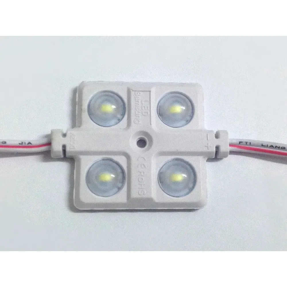 200pcs/lot Super Brightness Waterproof Cool White 4LEDS 5730 Module 6500k DC 12V IP65 SMD 4 LED Module