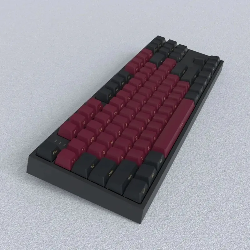 

Original height opaque ABS red samurai side engraved keycaps full set universal for mechanical keyboard customization