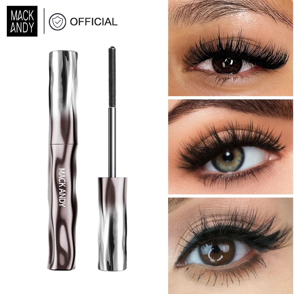 MACKANDY 3D Big Volumizing Mascara Two Brush Heads Quick-drying & 24H Wear Waterproof Mascara False Lash Effect Cosmetic