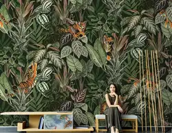 Custom French Forest 3d Wallpaper Tiger Animal Restaurant American Background Wall Mural papel adhesivo pared art wall Stickers