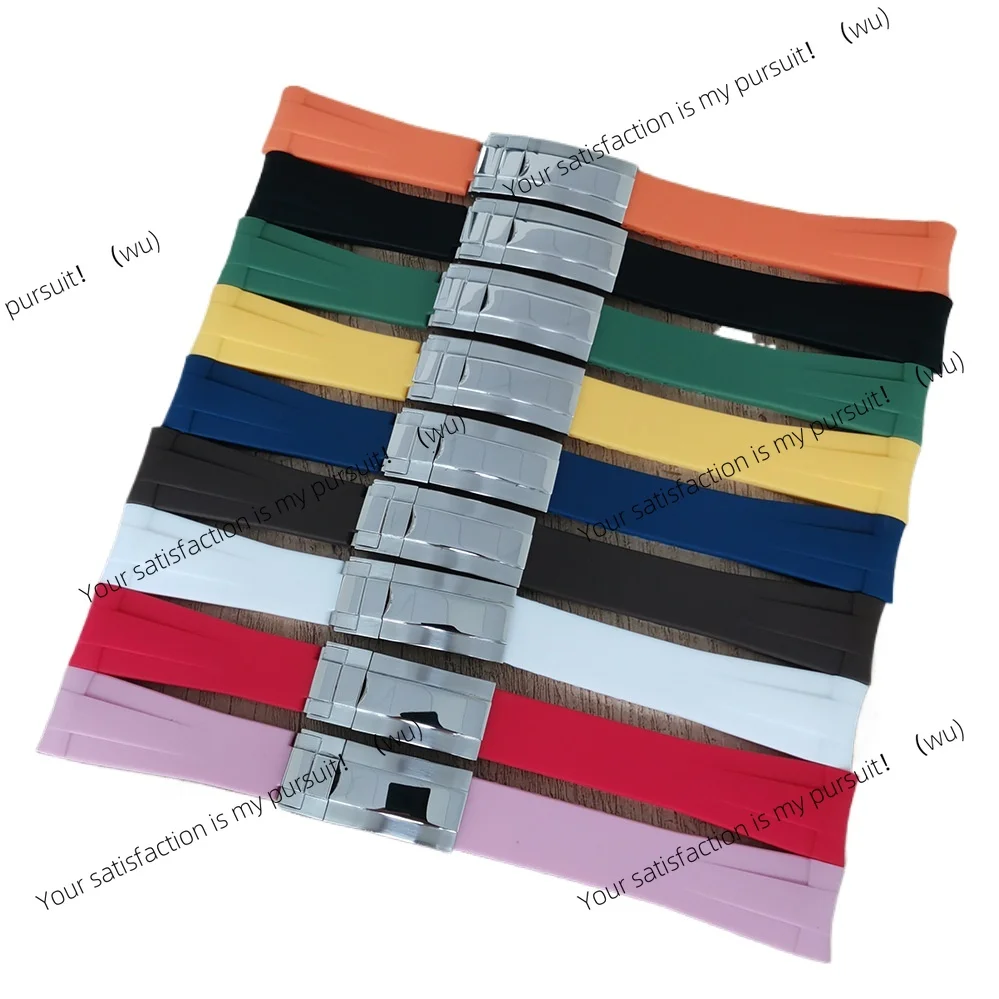 ZOCI-Watch Accessories Rubber No Luminous Watch with 20MM * 18MM Stainless Steel Single Folding Clasp Silver Steel Buckle