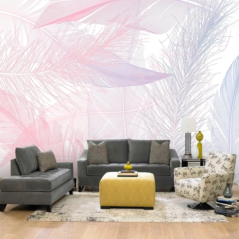 Custom Pink Feather 3D Photo Wallpaper Bedroom Modern Creative Mural Living room sofa TV background wall restaurant study Hotel