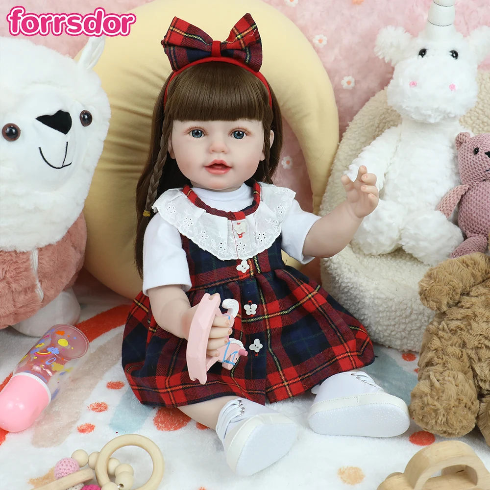 55 سنتيمتر نابض بالحياة تولد من جديد طفلة دمية كاملة سيليكون الفينيل فتاة الجسم قابل للغسل إيلين الأميرة طفل بيبي عيد ميلاد هدية الكريسماس