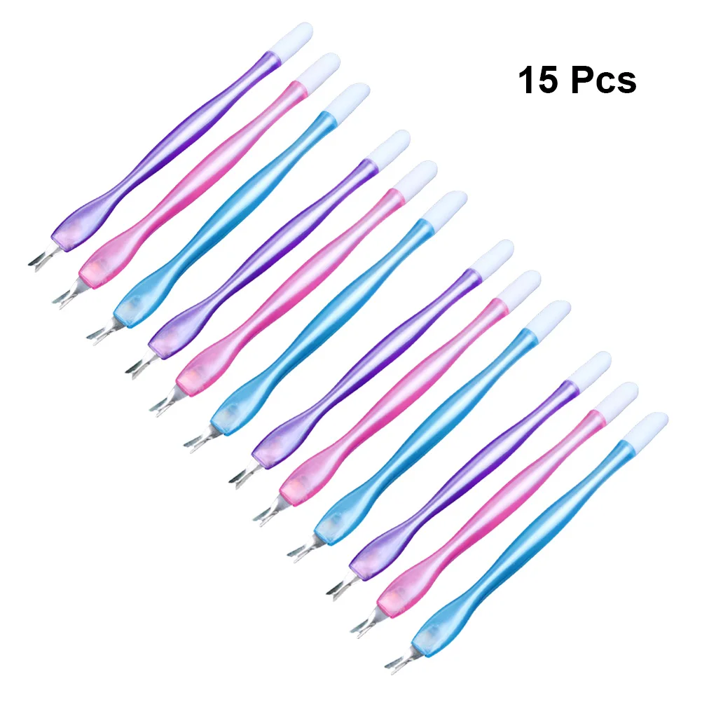 

15Pcs Cuticle Pusher Set Durable H Dead Skin Remover Manicure Tools Callus Fork Trimmer Salon Home Use Gift