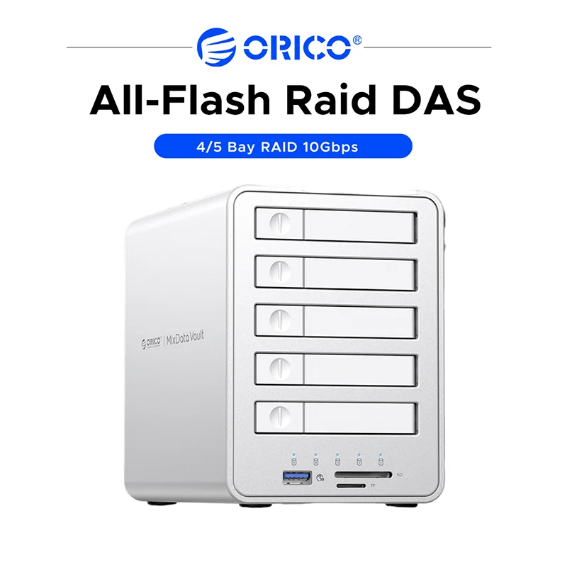 ORICO 4/5 Bay RAID 10Gbps Type-C DAS HDD Docking Station 2.5/3.5