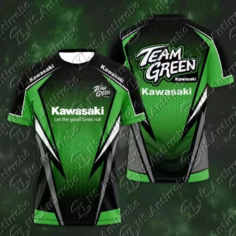 

Самая продаваемая мужская быстросохнущая футболка Kawasaki, высококачественный мотоциклетный роскошный брендовый удобный повседневный топ с короткими рукавами