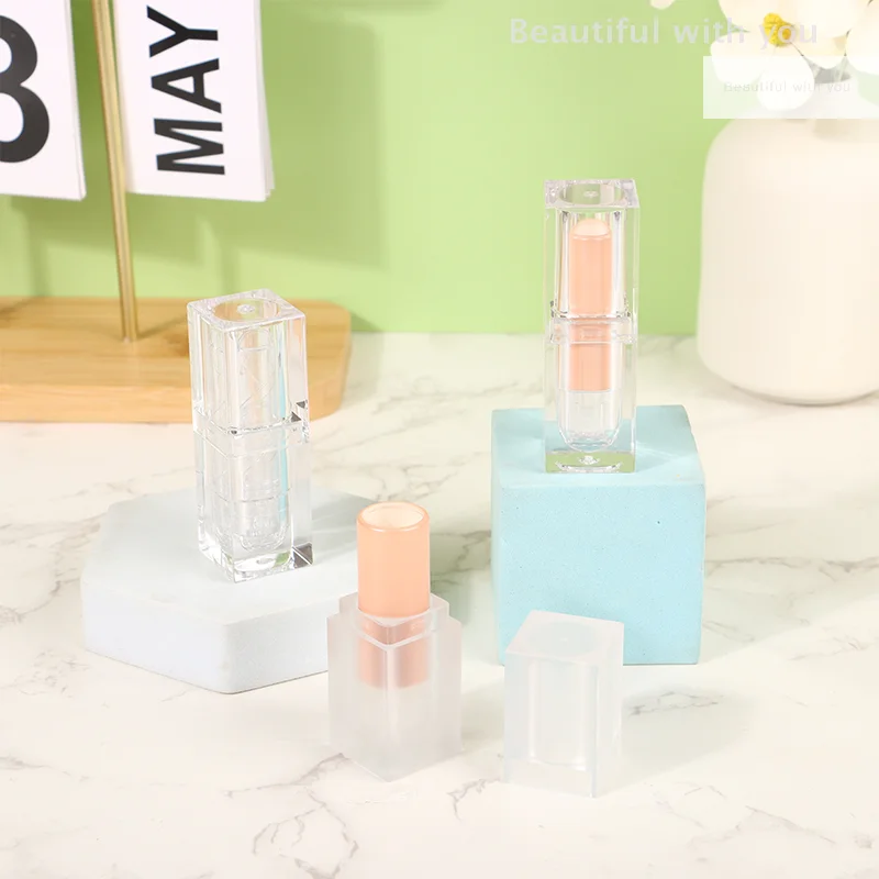 3.6g Square Lipstick Empty Tube Refillable Lip Balm Tube Cosmetic Packaging Material Cosmetic Containers Gift DIY Lipstick