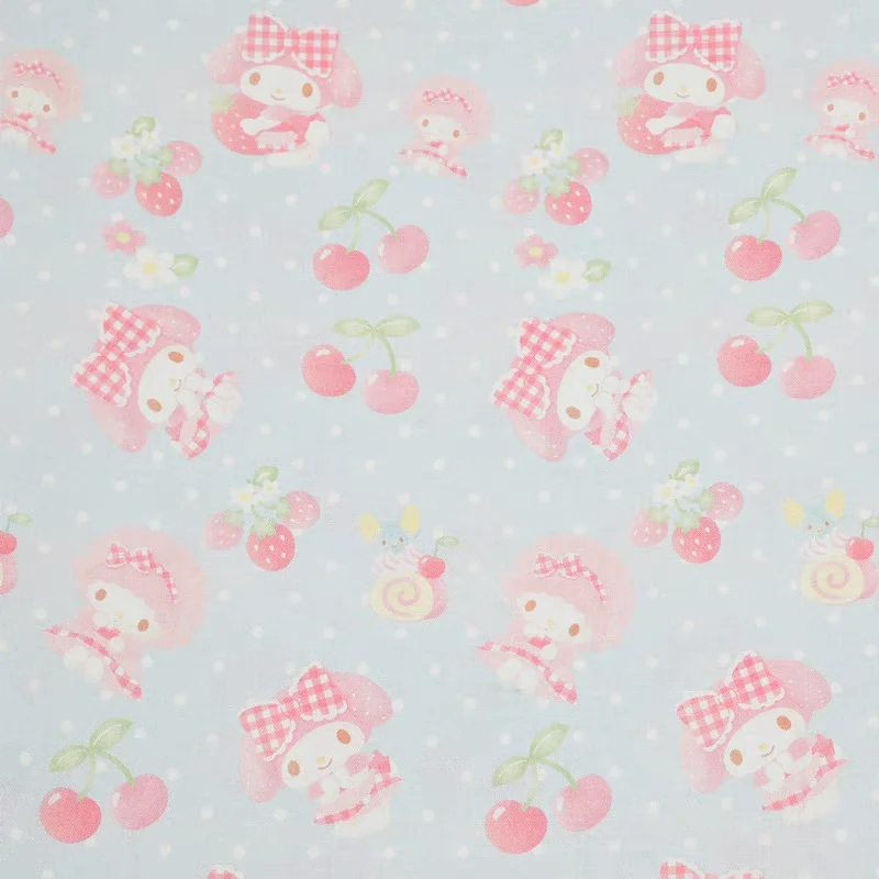 Width 1.1 Meter Japanese My Melody Plain Cotton Fabric For Sewing Patchwork Clothes DIY Quilting Needlework Material