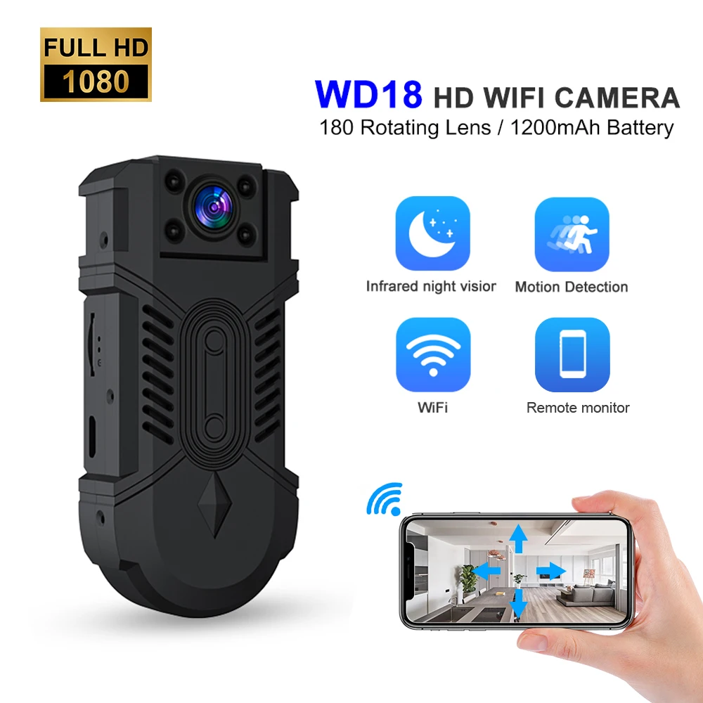 

Мини-камера видеонаблюдения WD18, 1080P, Wi-Fi