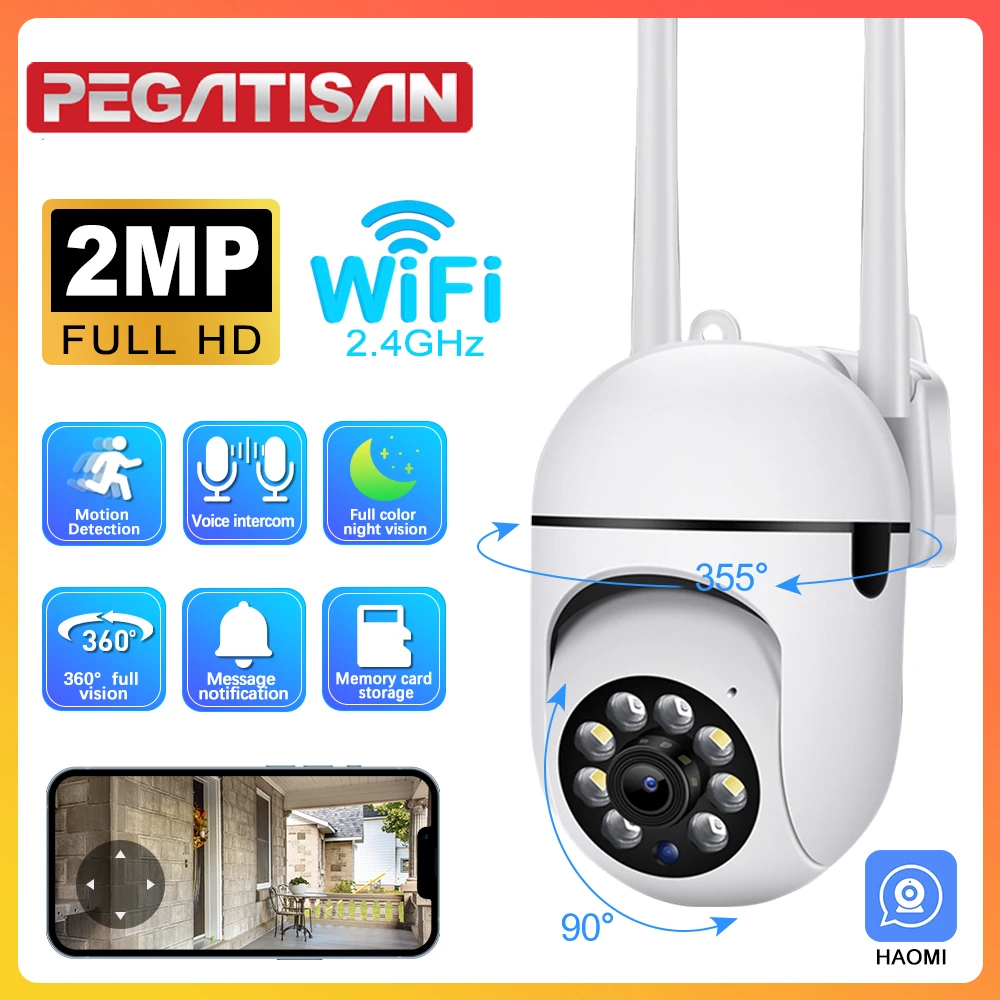 2MP PTZ WIFI IP Camera Audio CCTV Surveillance 4X Zoom Nacht Full Color Draadloos Waterdicht Tweeweg Audio Outdoor Cam HaoMi APP