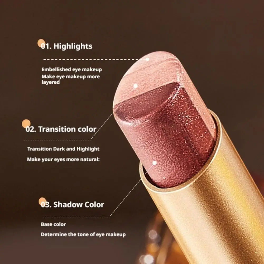 Ombretto glitterato Stick Ombretto snellente a tre colori Trucco Ombretto pastello Ombretto Matita Eye Shimmer Stick per le donne