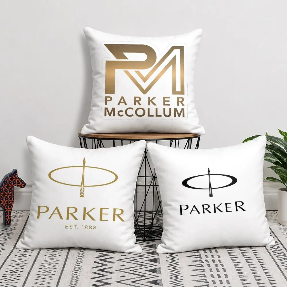 Pen Brand P-Parker Cushion Cover Soft Short Plush Double-Sided Printing Home Decor Machine Washable Pillow Case Gift